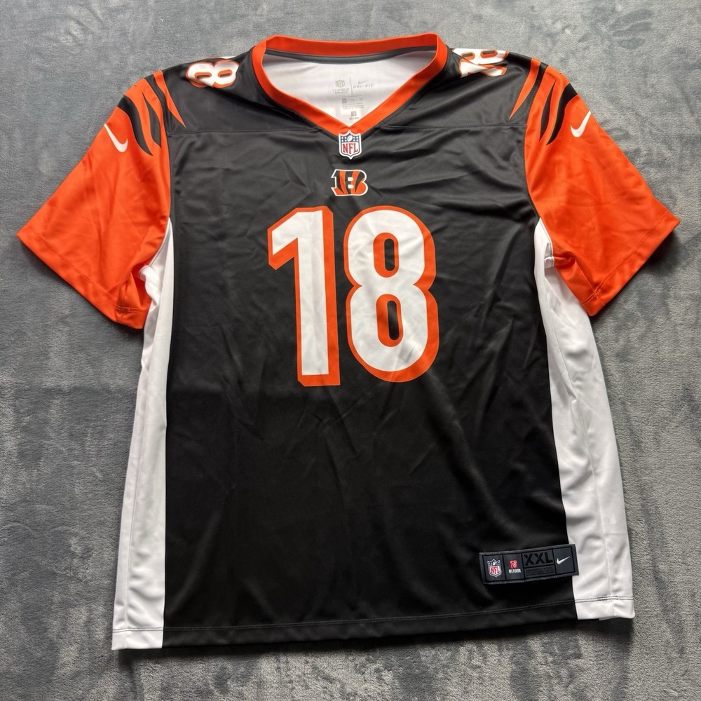 Nike Cincinnati Bengals AJ Green 18 NFL Jersey Black Orange Size XXL Dri Fit
